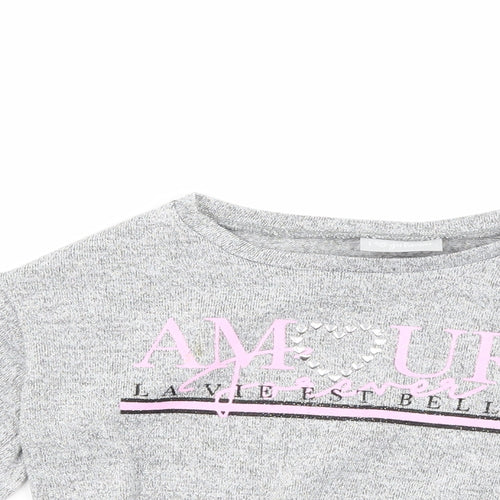 Matalan Girls Silver   Basic T-Shirt Size 5 Years  - amour