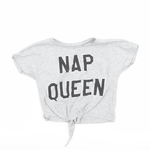 Minoti Girls Grey   Basic T-Shirt Size 4-5 Years  - Nap Queen