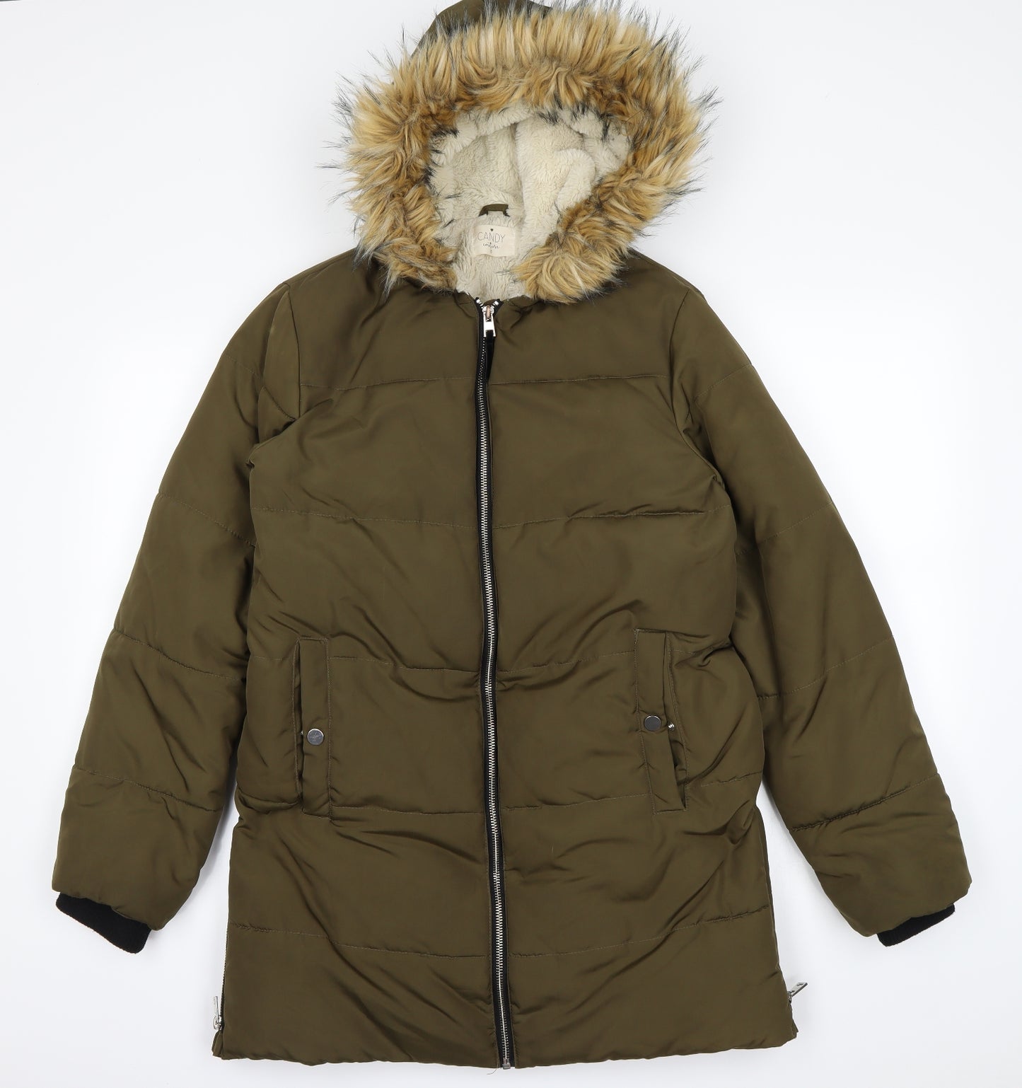 Candy Couture Girls Green   Puffer Jacket Coat Size 15 Years