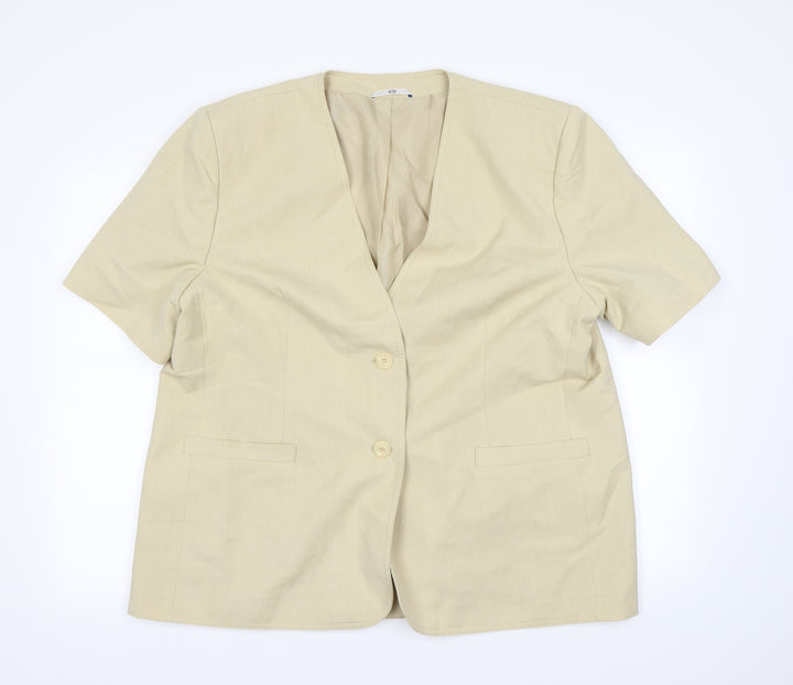 C&A Womens Beige   Jacket Blazer Size 24  - Shoulder Pads