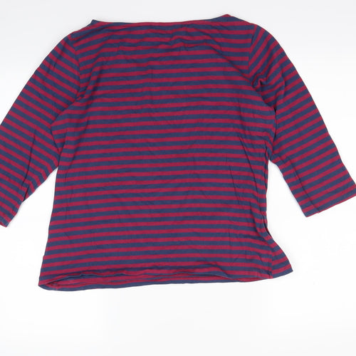 Lily & Me Womens Multicoloured Striped  Basic T-Shirt Size 16
