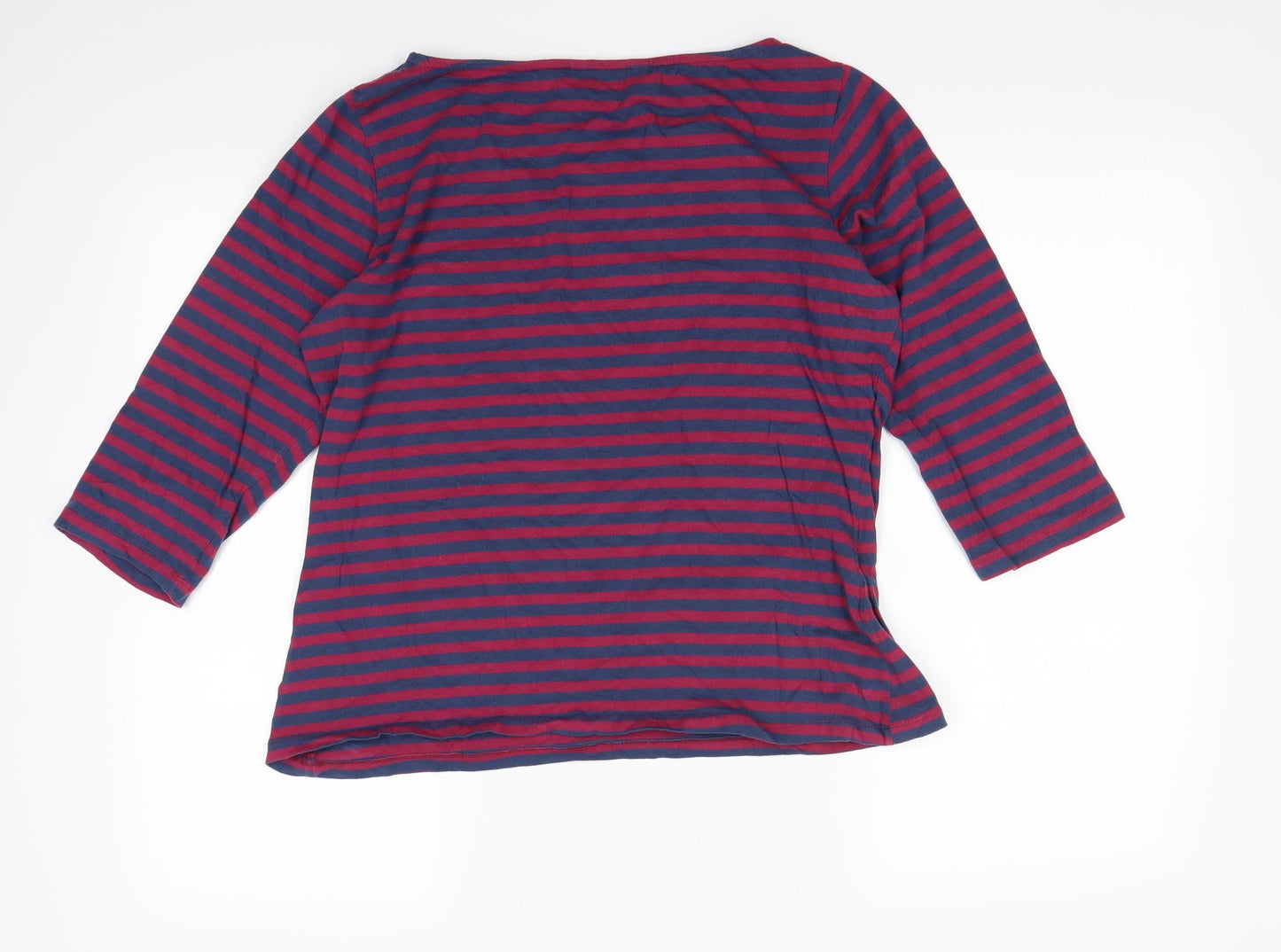 Lily & Me Womens Multicoloured Striped  Basic T-Shirt Size 16