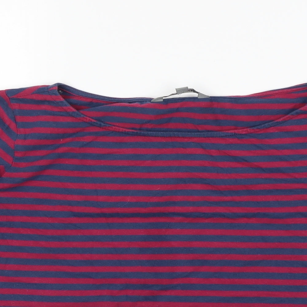 Lily & Me Womens Multicoloured Striped  Basic T-Shirt Size 16