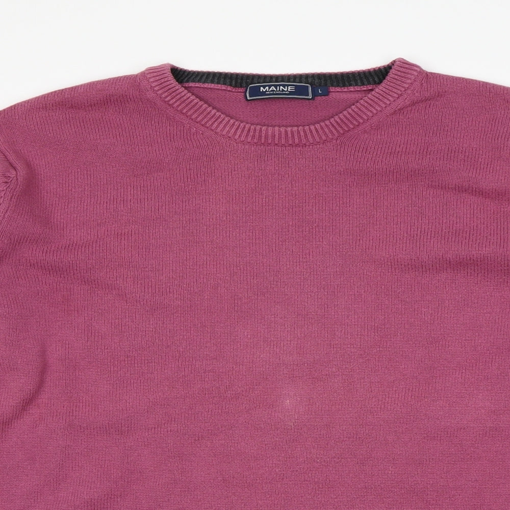 Maine New England Mens Pink   Pullover Jumper Size L