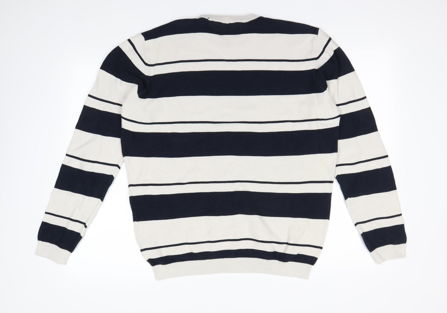 Easy  Mens Multicoloured Striped  Pullover Jumper Size L