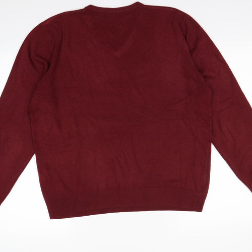 M&S Mens Red   Pullover Jumper Size L