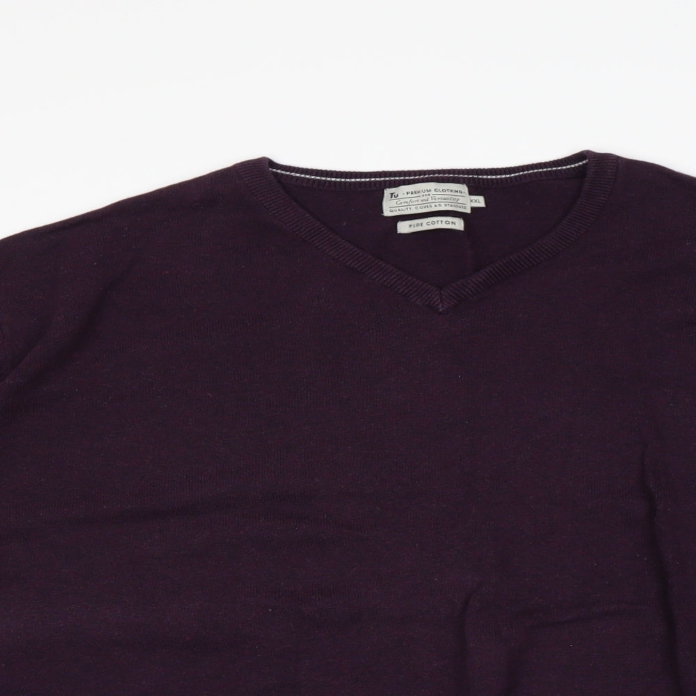 TU Mens Purple   Pullover Jumper Size 2XL