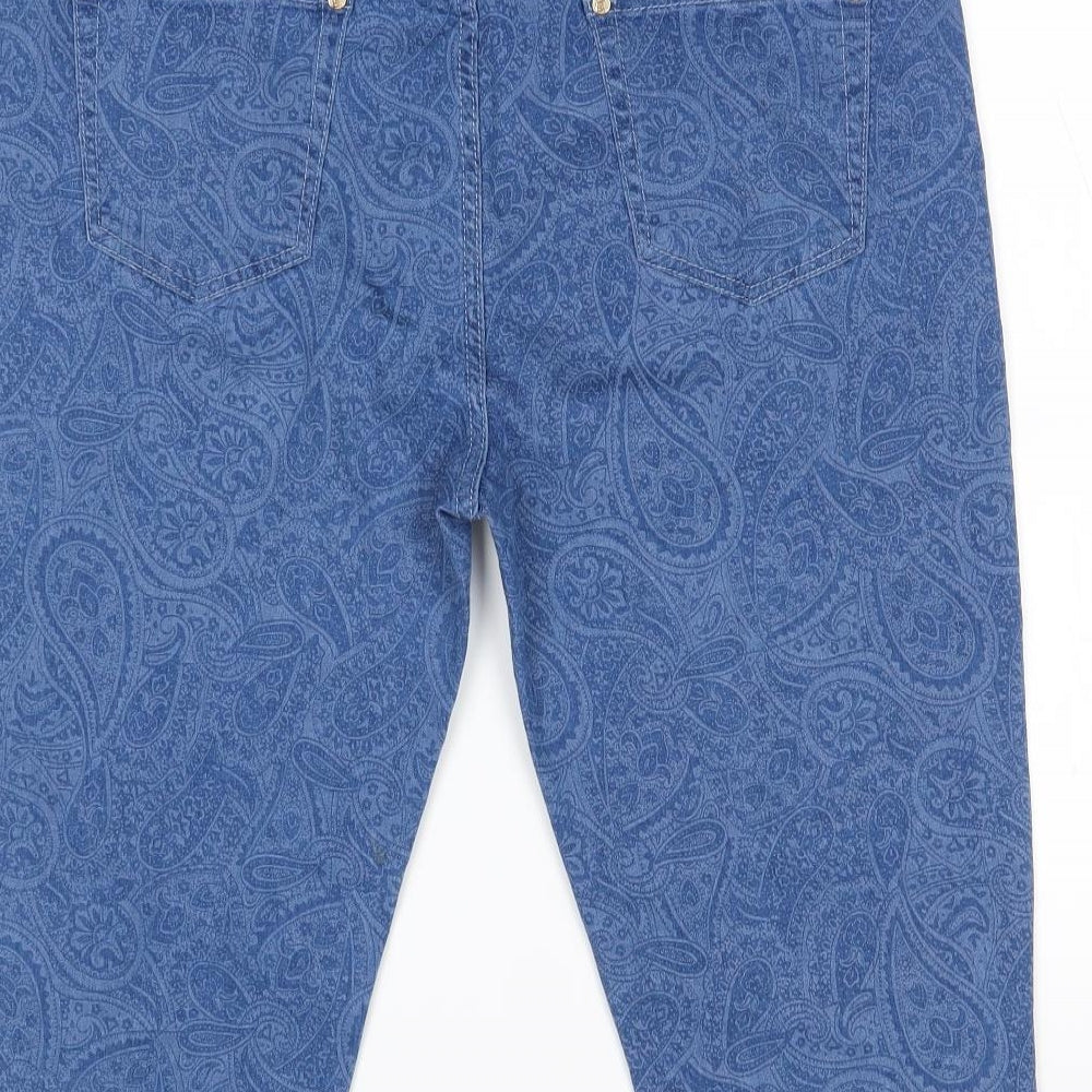 g-smack Womens Blue Geometric  Boyfriend Shorts Size 3XL