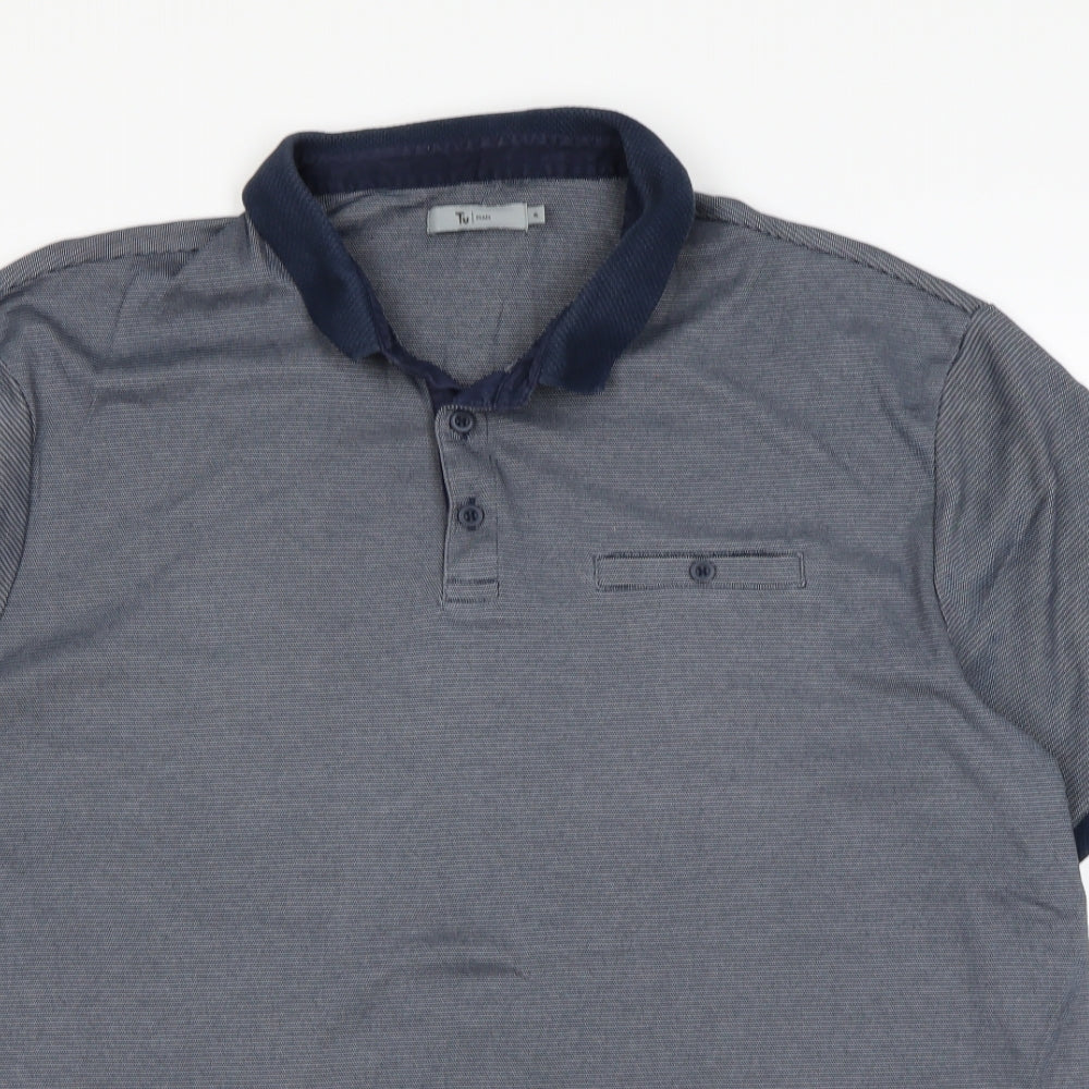 TU Mens Blue    Polo Size XL