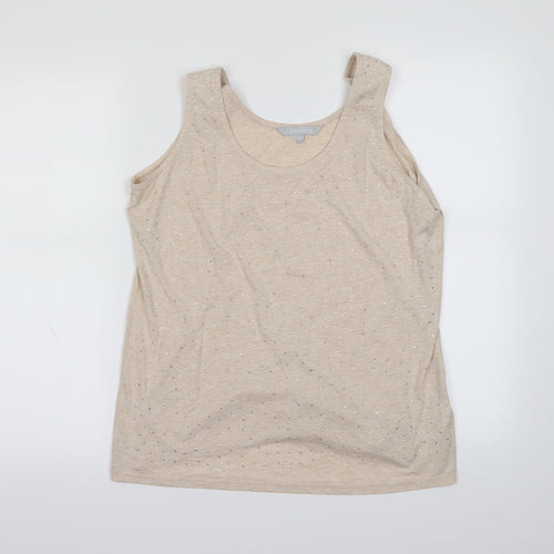 Redherring  Womens Beige Polka Dot  Basic Tank Size 16
