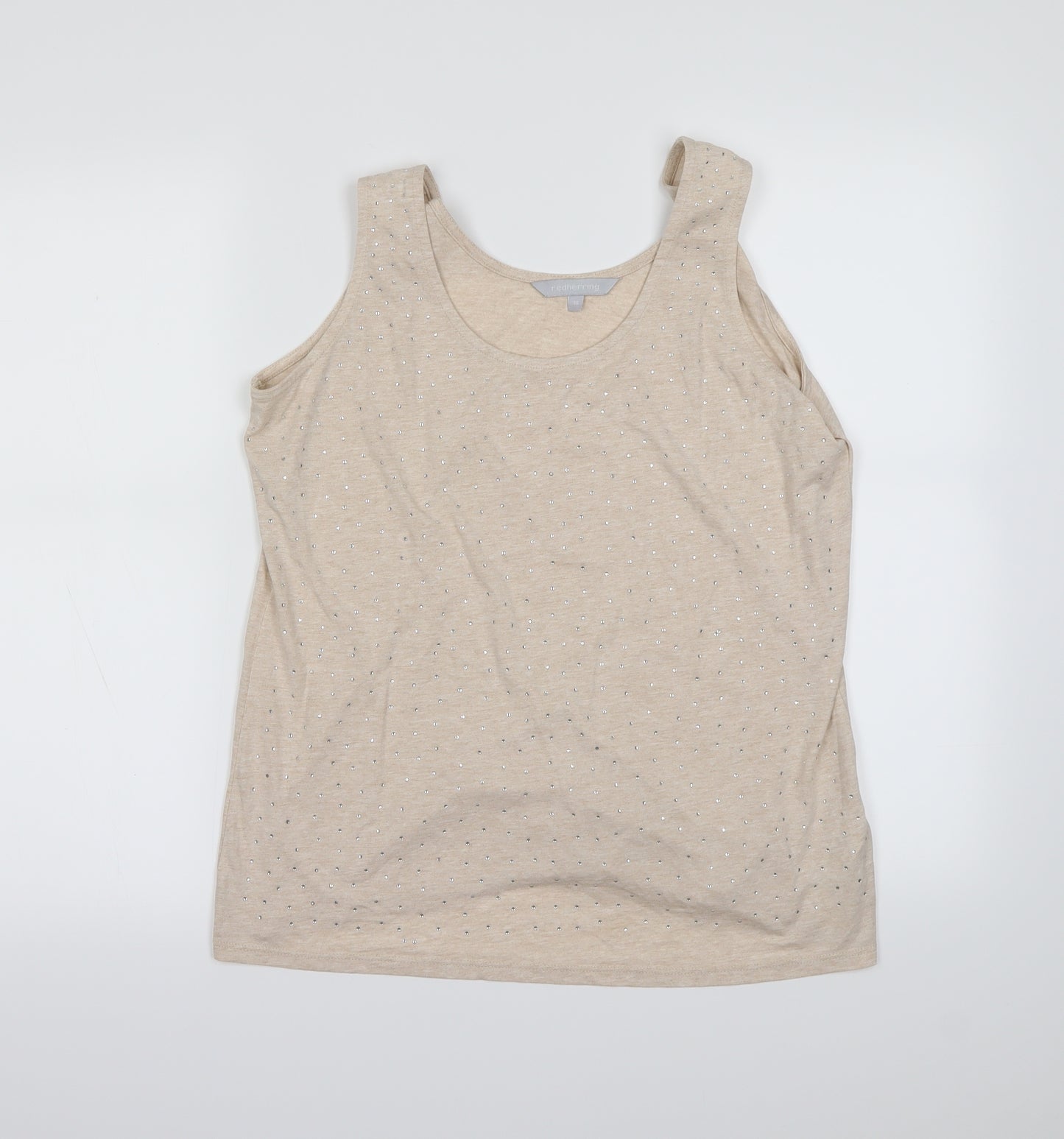 Redherring  Womens Beige Polka Dot  Basic Tank Size 16