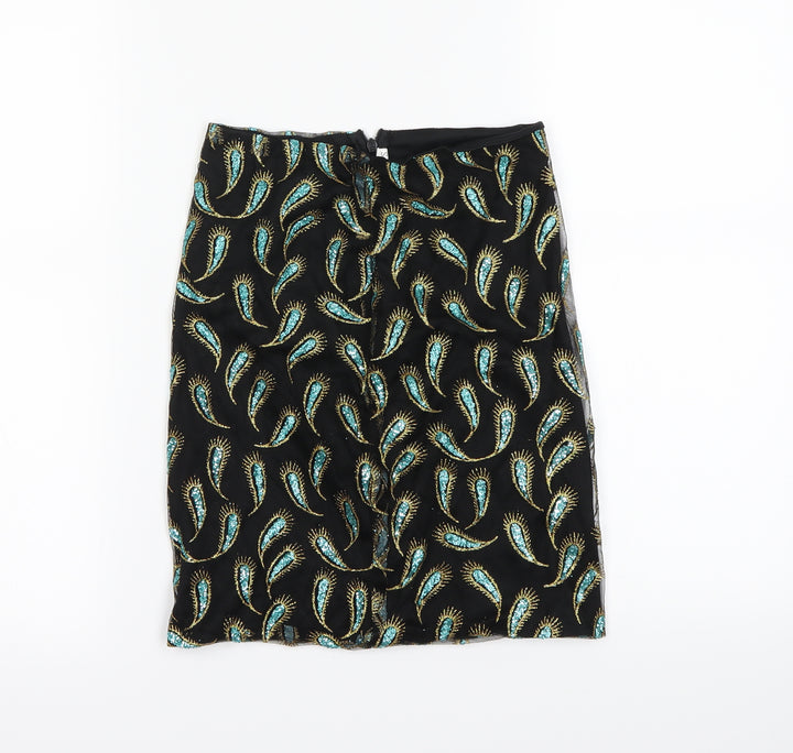 Preworn Womens Ivory Animal Print  Mini Skirt Size S