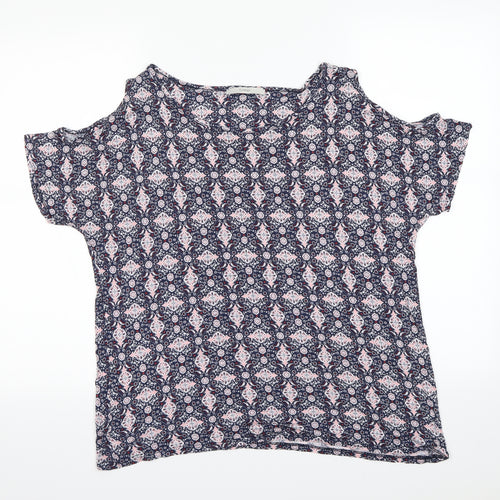 George Womens Ivory Geometric  Basic T-Shirt Size 14