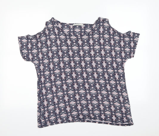 Front view of George women’s ivory geometric basic t-shirt, size UK 14