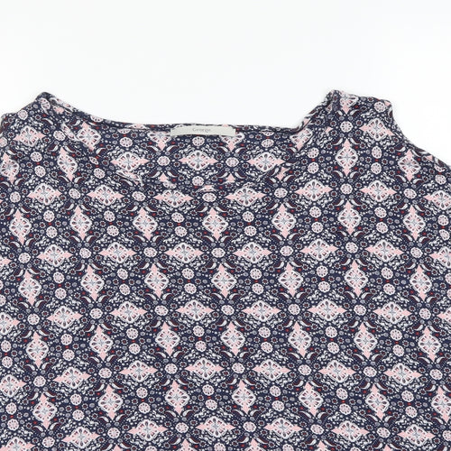 George Womens Ivory Geometric  Basic T-Shirt Size 14