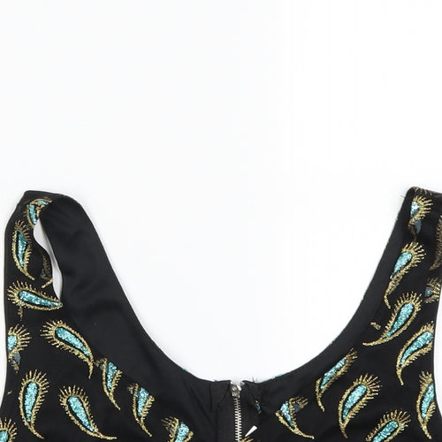 Preworn Womens Black Animal Print  Cropped Tank Size S