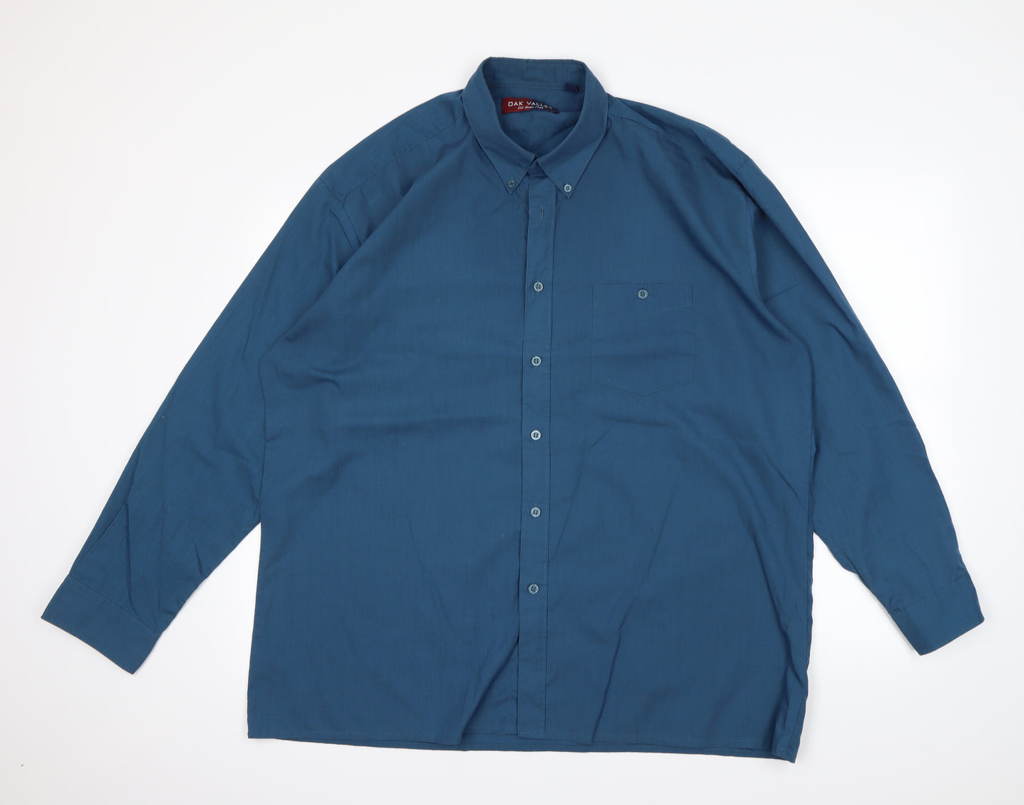 Oak Valley Mens Blue    Dress Shirt Size XL