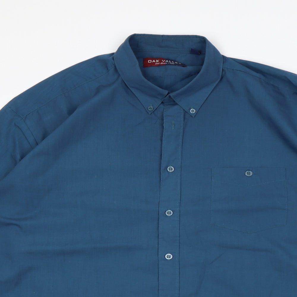 Oak Valley Mens Blue    Dress Shirt Size XL