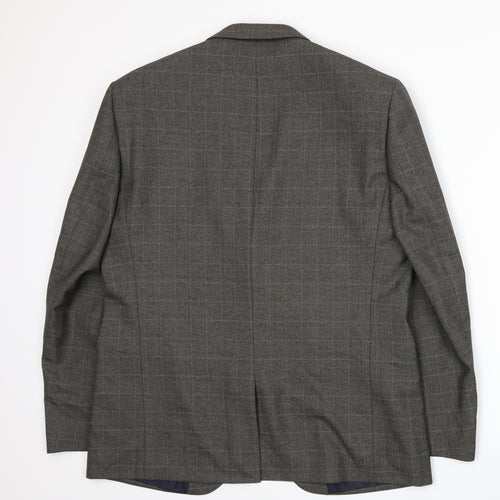 NEXT Mens Grey Plaid  Jacket Suit Jacket Size L