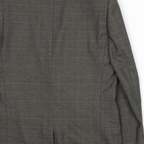NEXT Mens Grey Plaid  Jacket Suit Jacket Size L