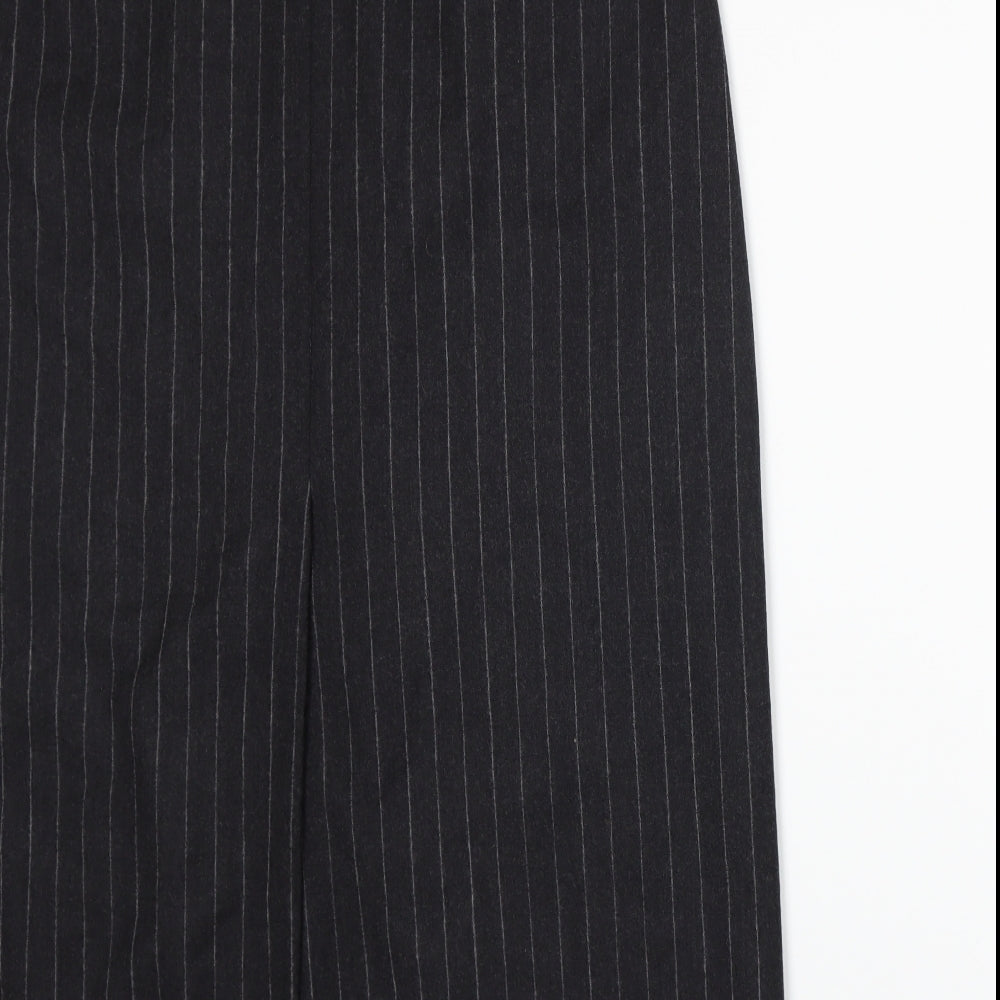 Marks and Spencer Womens Grey Striped  A-Line Skirt Size 18