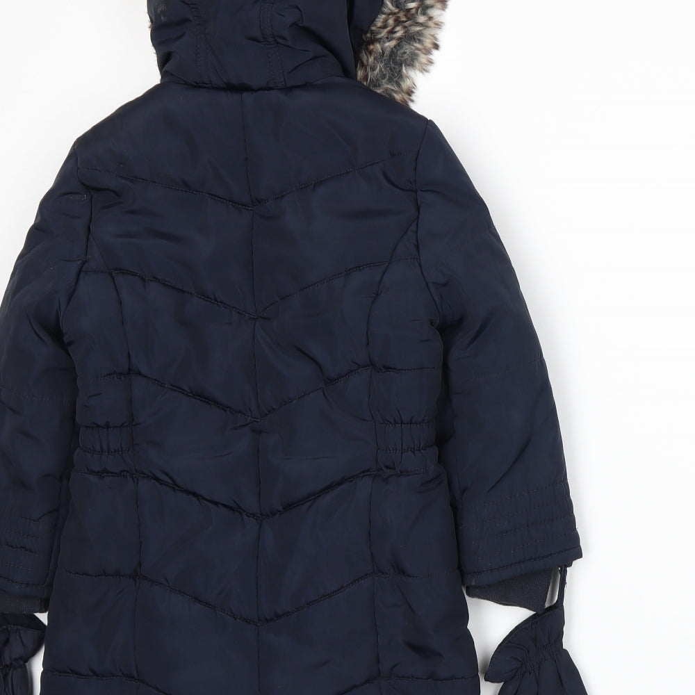 Jasper Conran Girls Blue   Parka Coat Size 3-4 Years