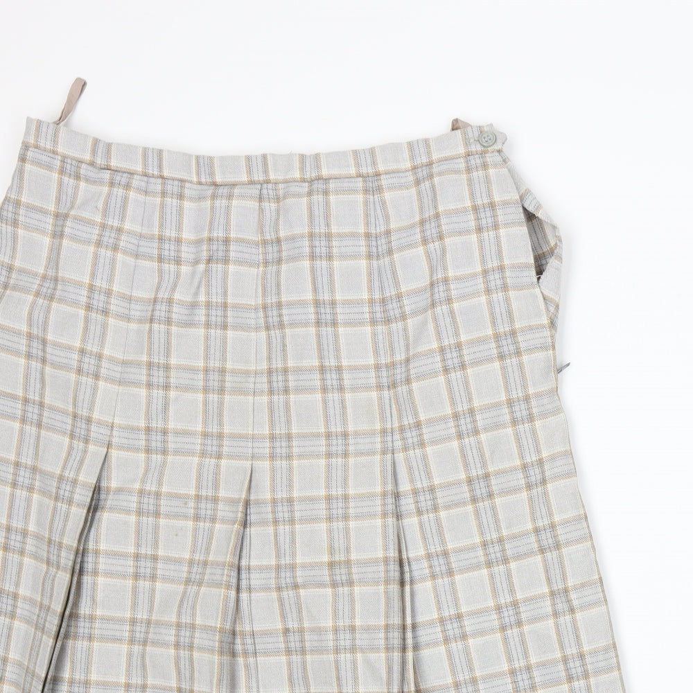 Gor Ray Womens Grey Plaid  A-Line Skirt Size 14