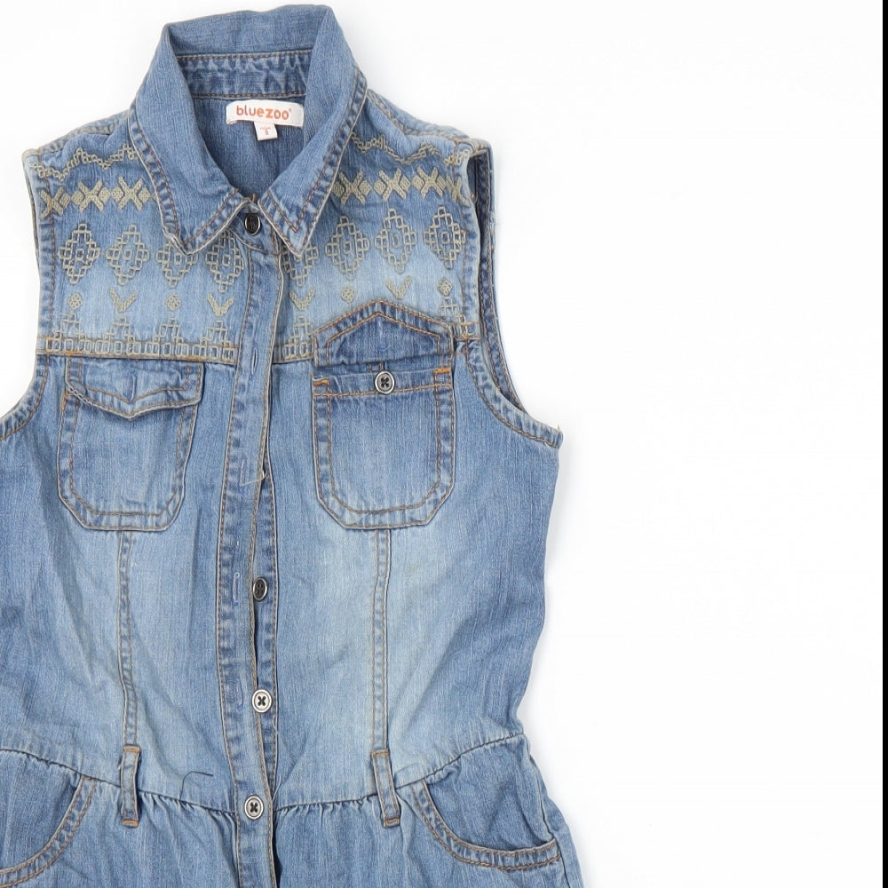 Blue Zoo Girls Blue   Romper One-Piece Size 8 Years