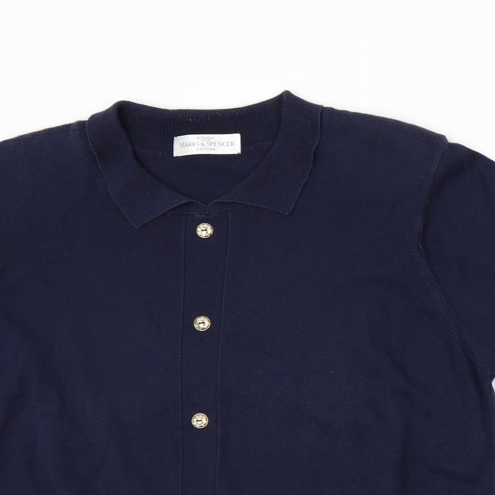 Marks and Spencer Womens Blue   Cardigan Jumper Size 16