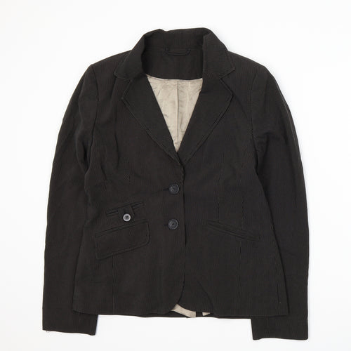 New Look Womens Black Striped  Jacket Suit Jacket Size 14