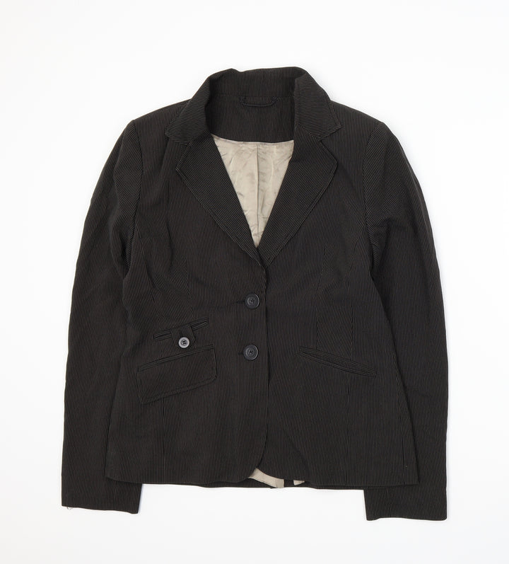 New Look Womens Black Striped Jacket Suit Jacket Size 14