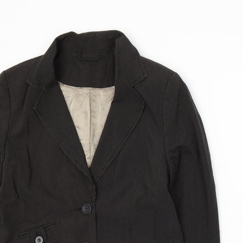New Look Womens Black Striped  Jacket Suit Jacket Size 14