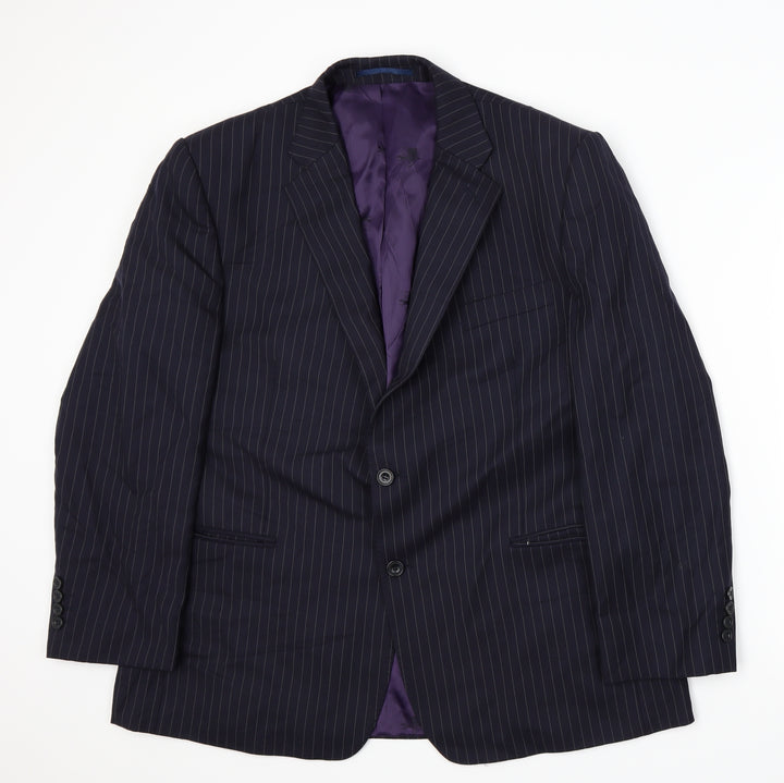 Paul Costelloe Mens Blue Striped Jacket Suit Jacket Size XL