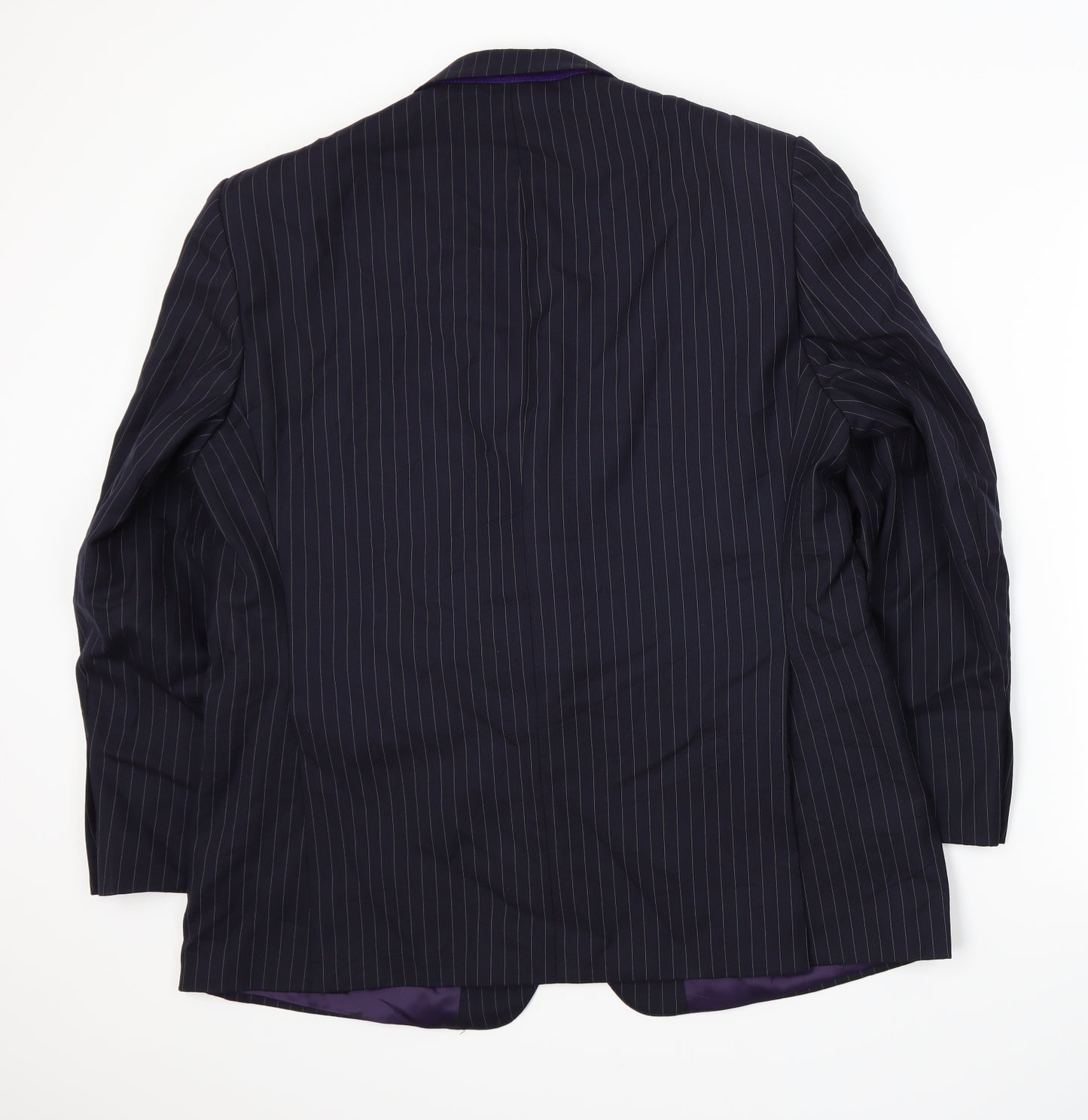 Paul Costelloe Mens Blue Striped  Jacket Suit Jacket Size XL