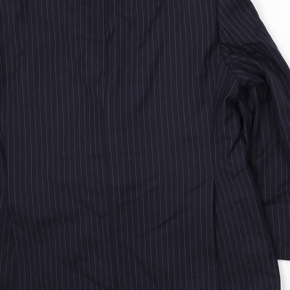 Paul Costelloe Mens Blue Striped  Jacket Suit Jacket Size XL
