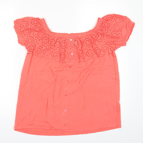 George Womens Orange   Basic Blouse Size 10