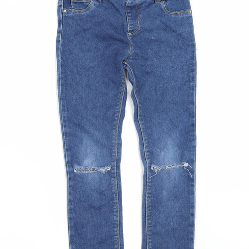 Denim & Co. Girls Blue  Denim Jegging Trousers Size 7-8 Years - DISTRESSED