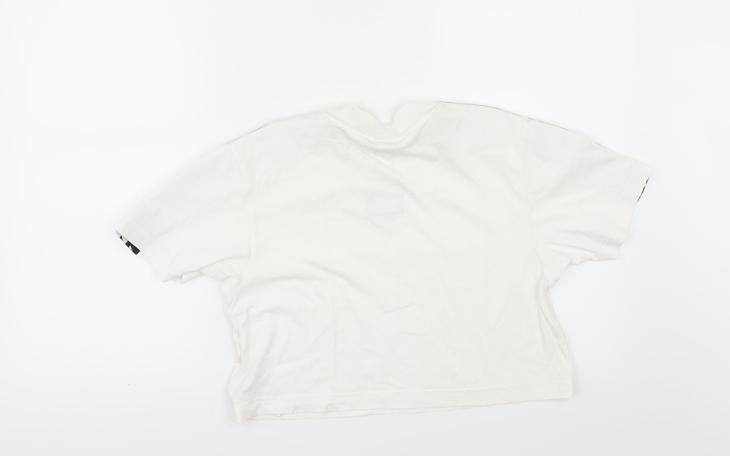 adidas Womens White   Cropped T-Shirt Size 10