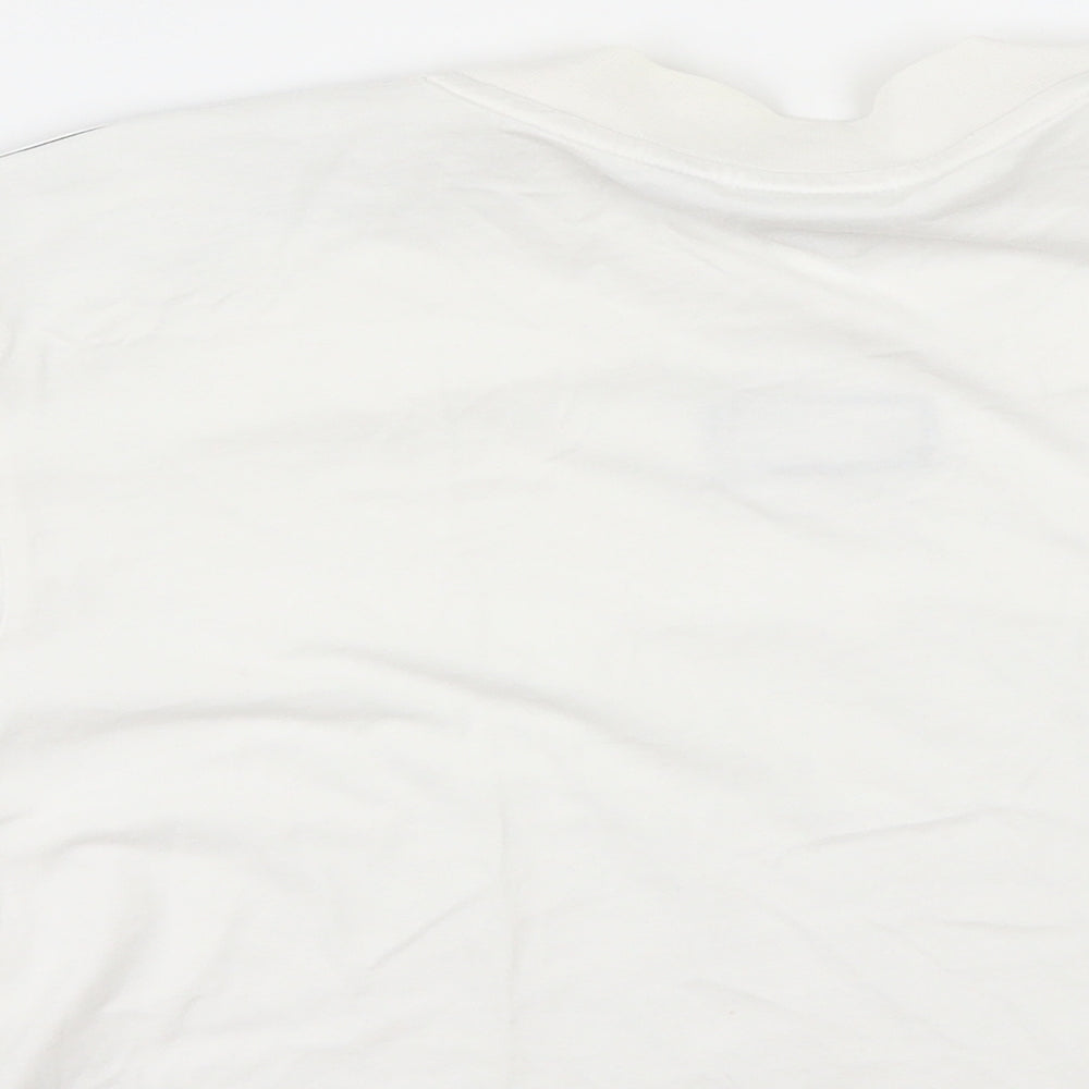 adidas Womens White   Cropped T-Shirt Size 10