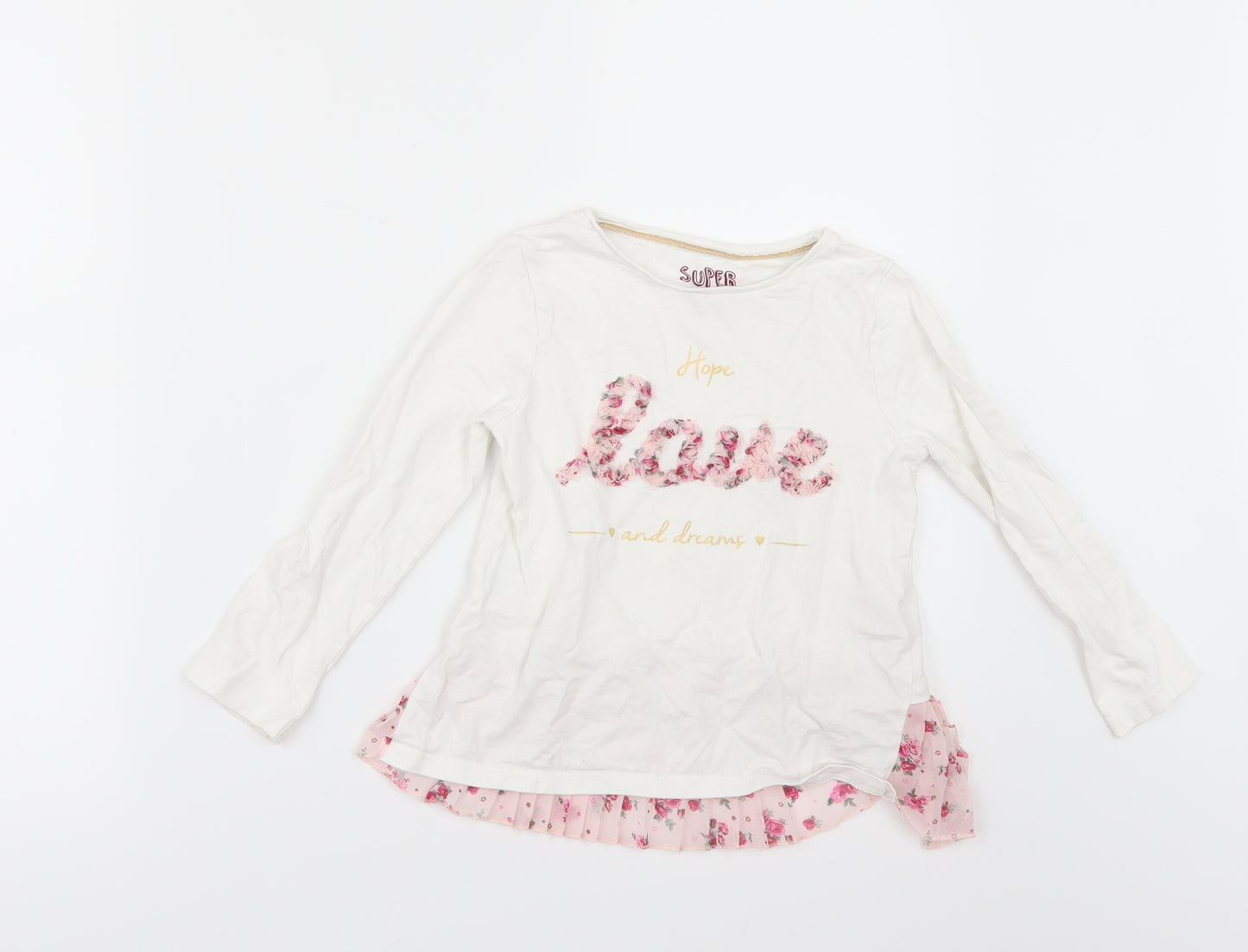 F&F Girls White   Basic T-Shirt Size 4-5 Years