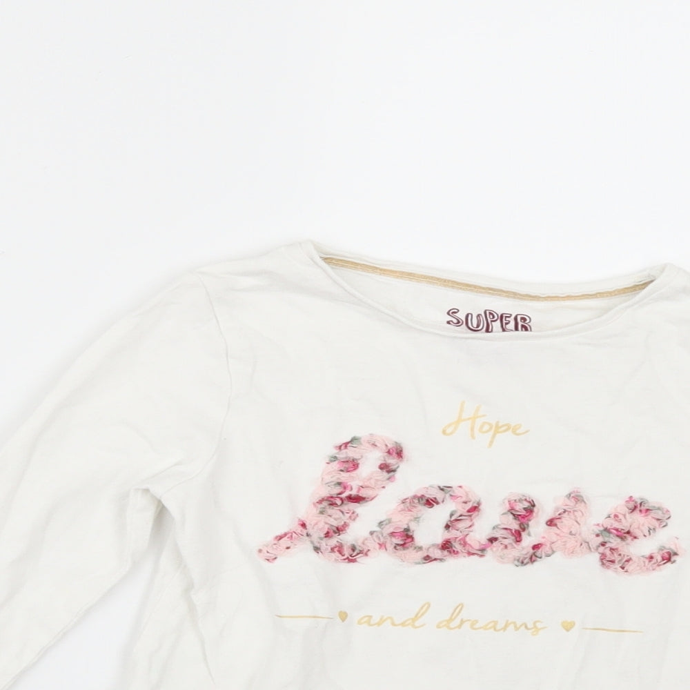 F&F Girls White   Basic T-Shirt Size 4-5 Years