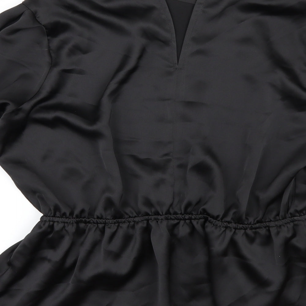 Flounce Womens Black   Tunic Blouse Size 14