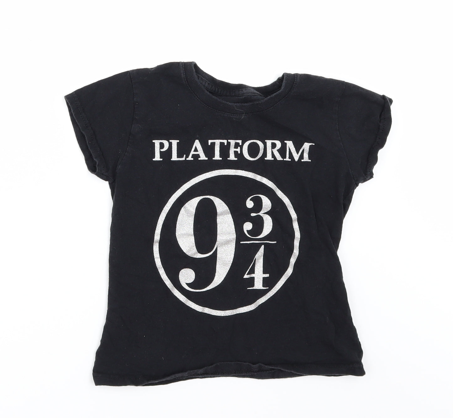 George Girls Black   Basic T-Shirt Size 6-7 Years  - Harry Potter