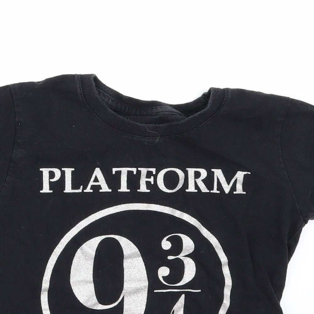 George Girls Black   Basic T-Shirt Size 6-7 Years  - Harry Potter