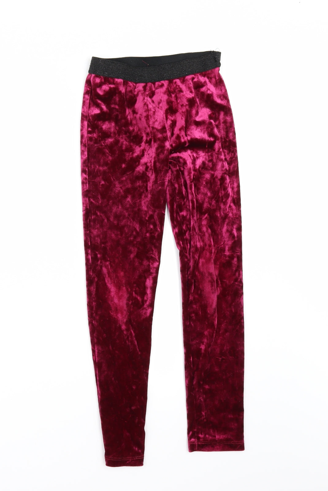 Nutmeg Girls Red  Velour Carrot Trousers Size 8-9 Years