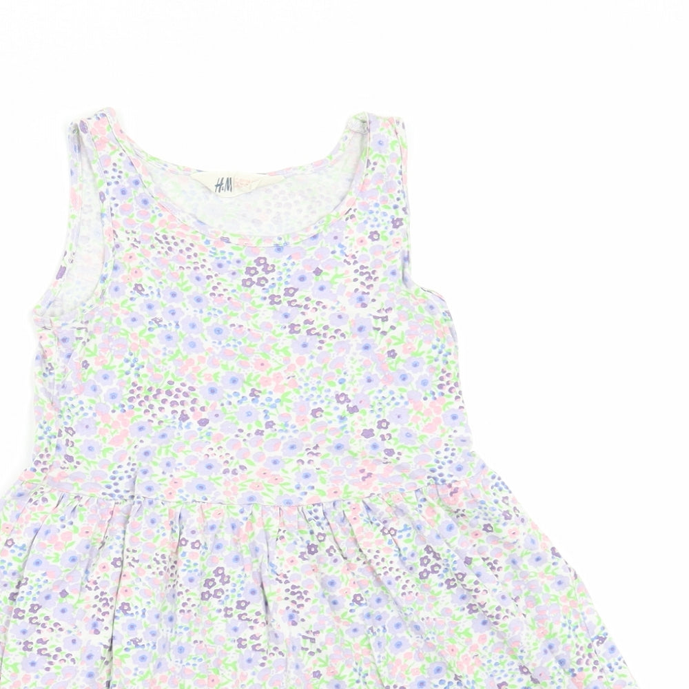H&M Girls White Floral  A-Line  Size 7-8 Years