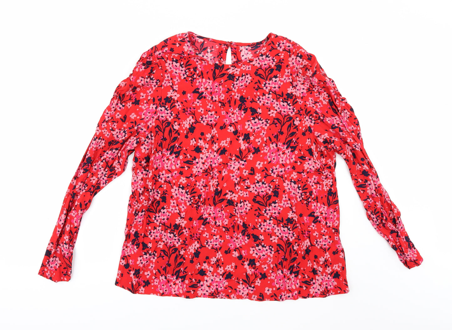 Marks and Spencer Womens Red Floral  Tunic Blouse Size 18
