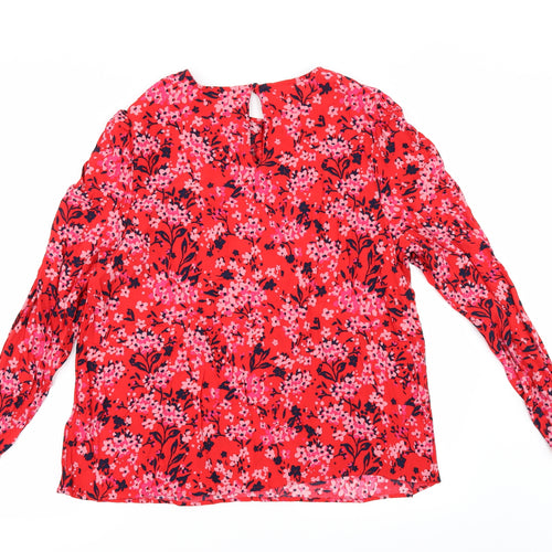 Marks and Spencer Womens Red Floral  Tunic Blouse Size 18