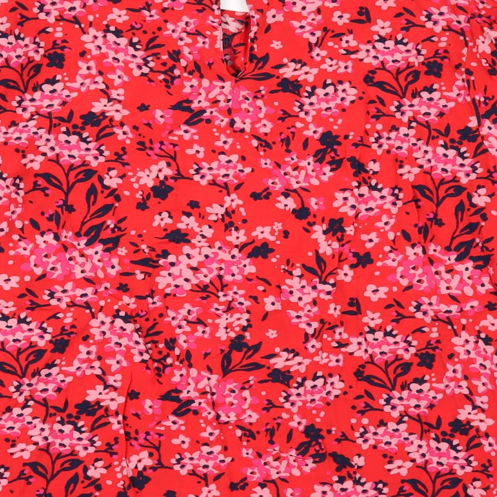 Marks and Spencer Womens Red Floral  Tunic Blouse Size 18
