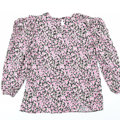 Papaya Womens Black Floral  Tunic Blouse Size 16